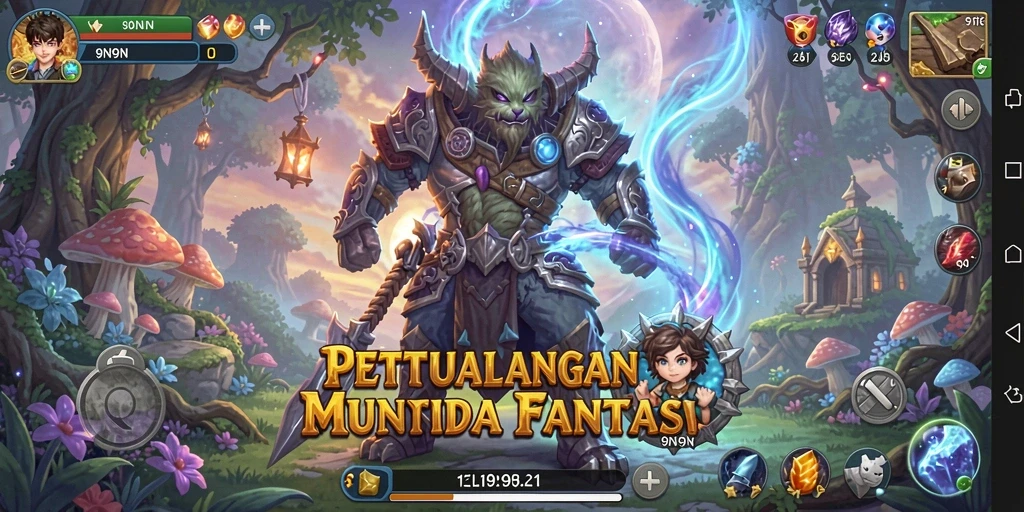 Skrinsut menampilkan momen seru dalam gameplay petualangan 9N9N.