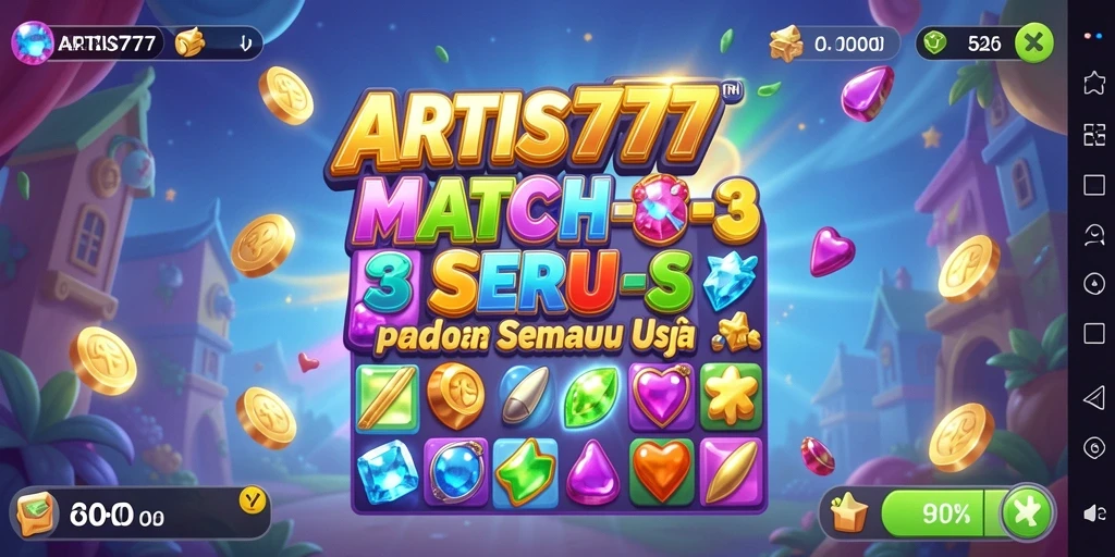 Gameplay Match-3 seru dengan grafis cerah di ARTIS777.