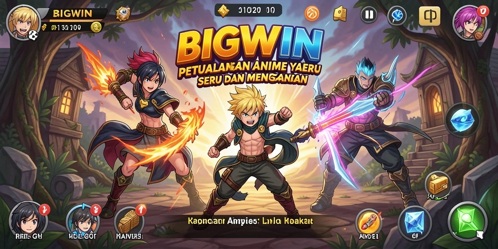 Tampilan screenshot gameplay BIGWIN dengan karakter Anime yang menarik.