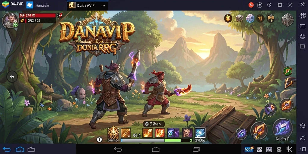 Tangkapan layar dari aksi seru dalam gameplay RPG DANAVIP.