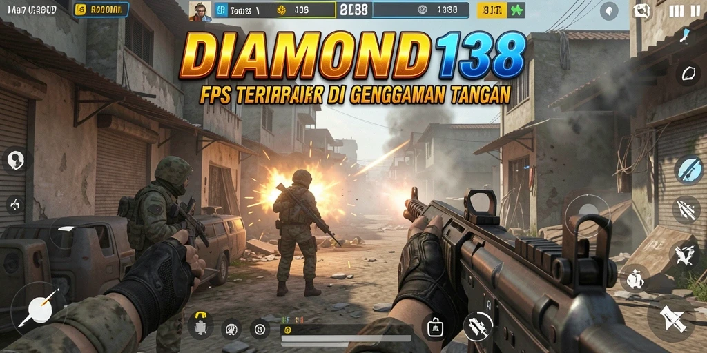 Tangkapan layar utama DIAMOND138 menampilkan aksi tembak-menembak yang seru.