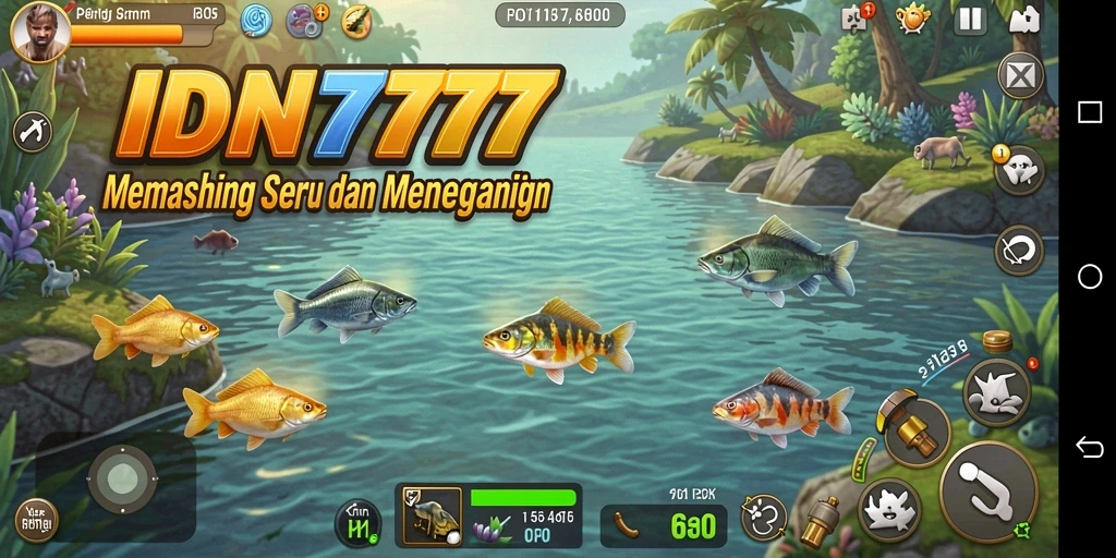 Tampilan gameplay IDN777 yang menampilkan keseruan memancing.