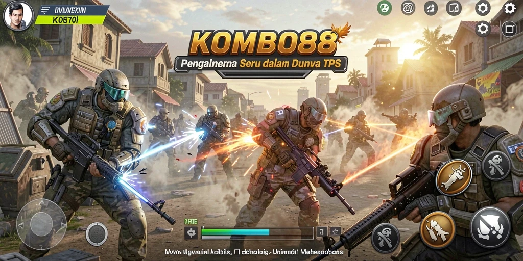 Screenshot KOMBO88 menampilkan aksi seru dalam gameplay TPS.