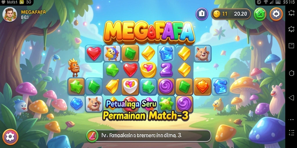 Tampilan gameplay cerah dan menarik dari MEGAFAFA.