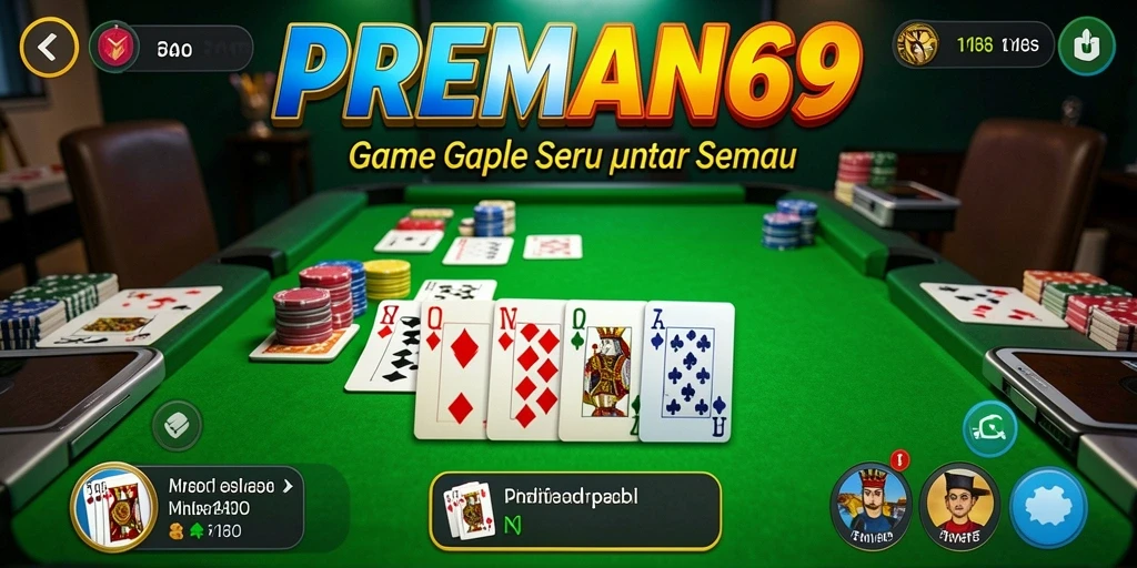 Tampilan menarik dari gameplay Gaple di PREMAN69.