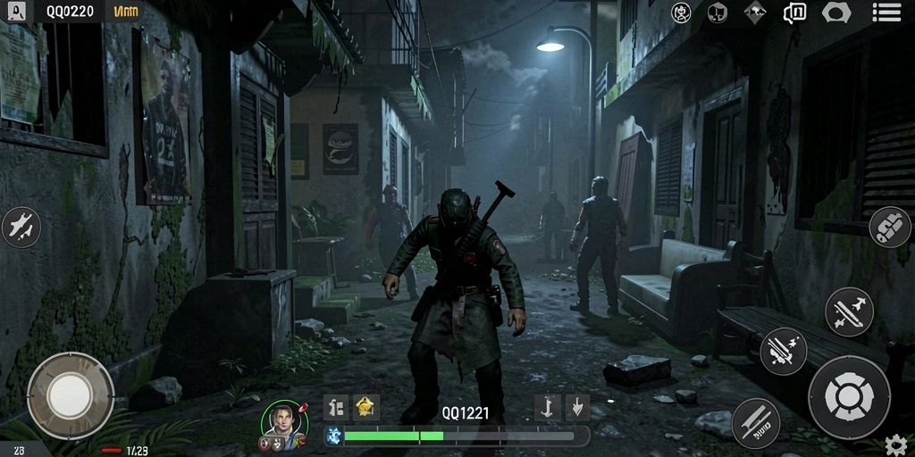 Gameplay QQ1221 yang menakutkan di dalam suasana mencekam.