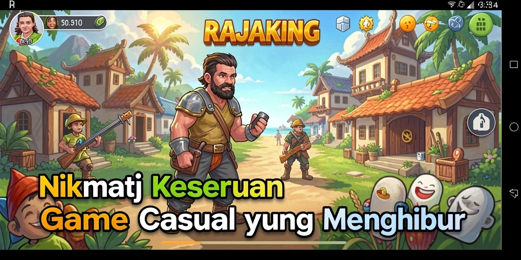 Tampilan gameplay seru dari RAJAKING yang menyenangkan.