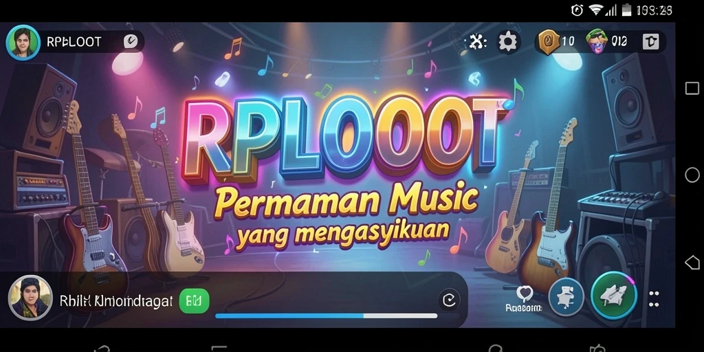Screenshot gameplay RPLOOT yang menunjukkan aksi seru bermain musik.