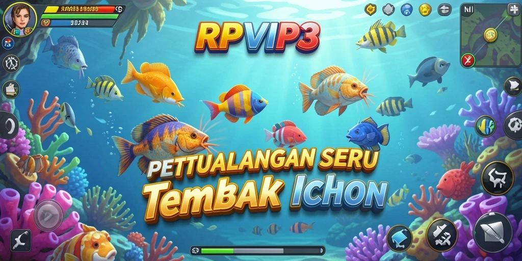Screenshot RPVIP3 yang menunjukkan aksi seru menembak ikan.