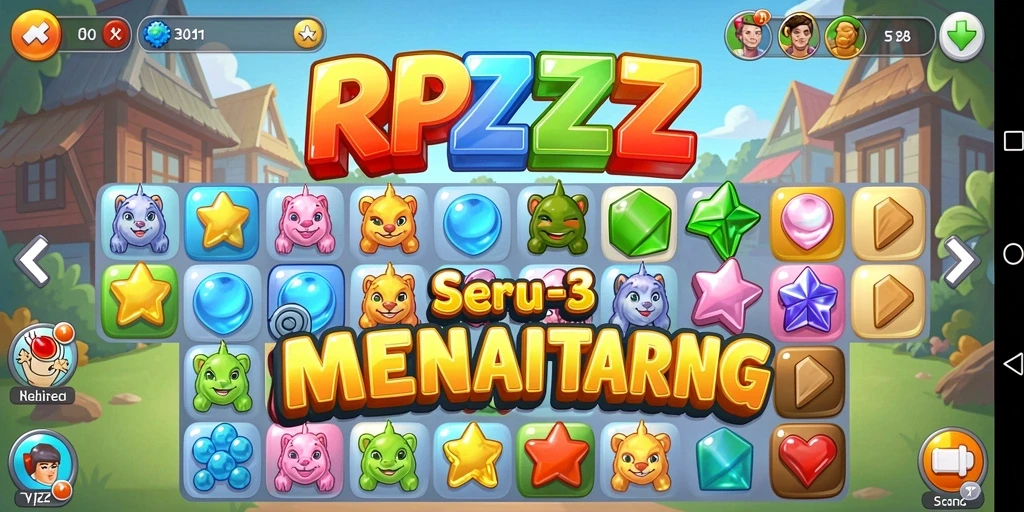 Gameplay seru RPZZZ dengan tantangan Match-3 yang mengasyikkan.