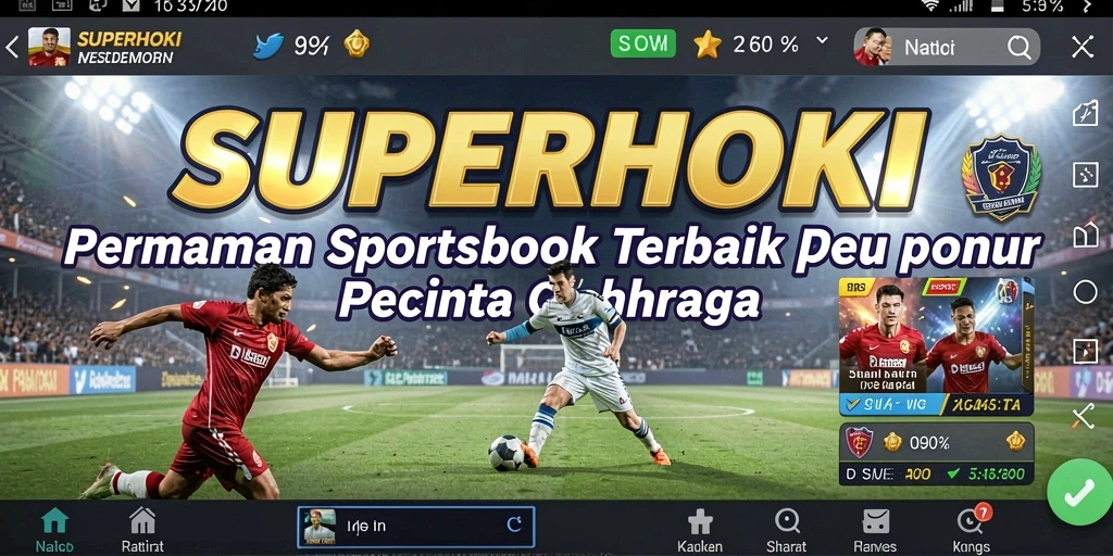 Tampilan screenshot utama SUPERHOKI menampilkan antarmuka taruhan olahraga yang dinamis.