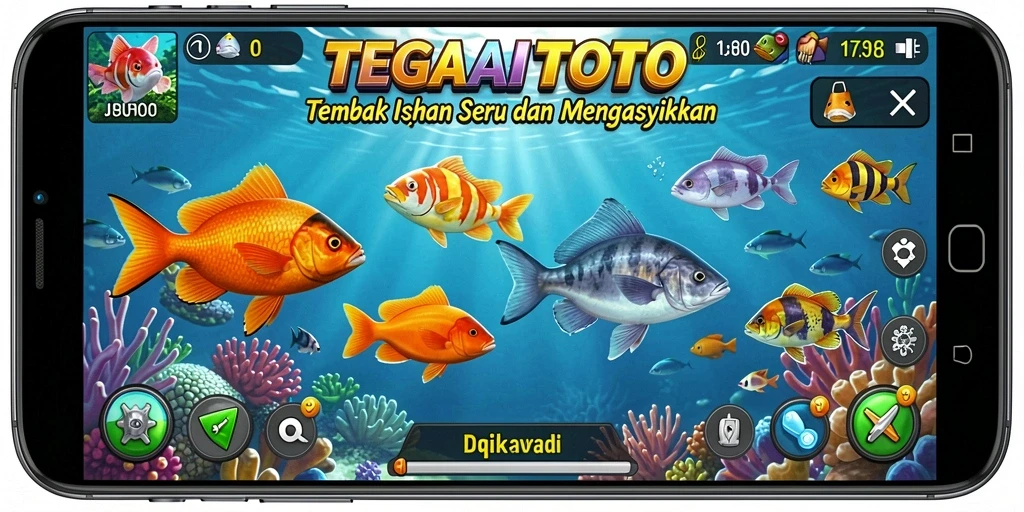 Tampilan gameplay TEGALTOTO menembak ikan dengan grafis yang menarik.