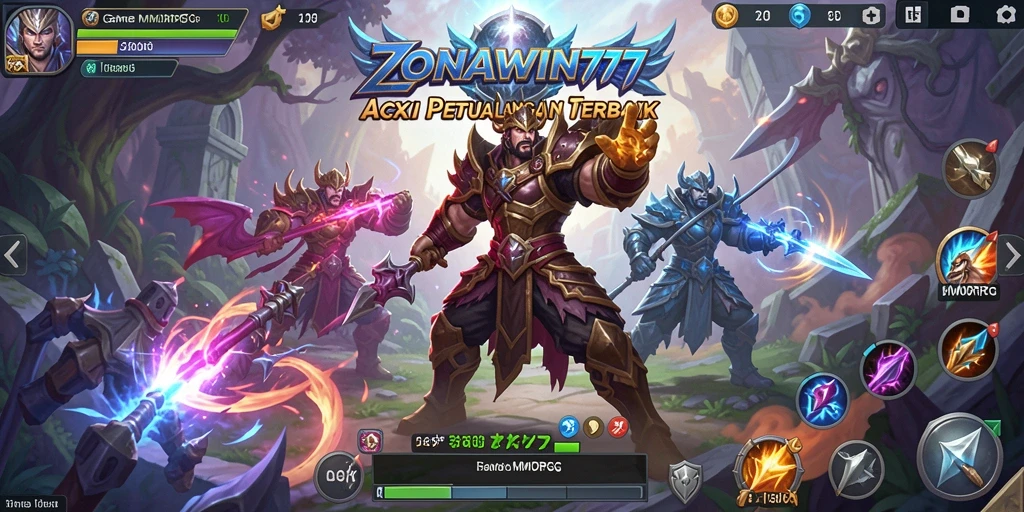 Screenshot ZONAWIN777 menampilkan aksi seru dalam pertempuran MMORPG.